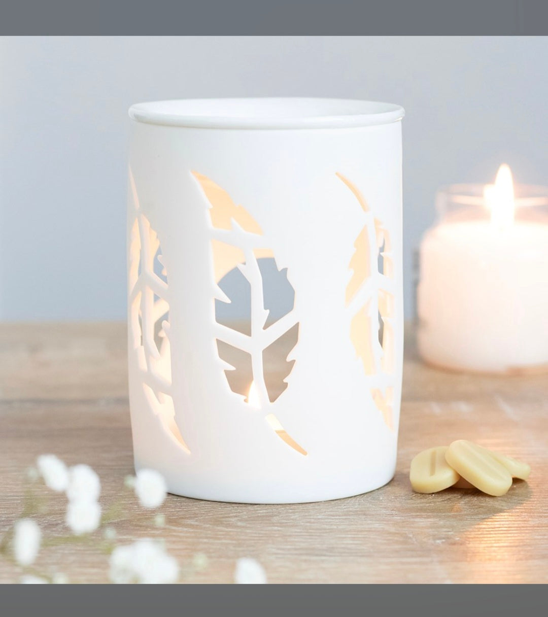 Brûleur à huiles essentielles et fondants parfumés "Plumes"