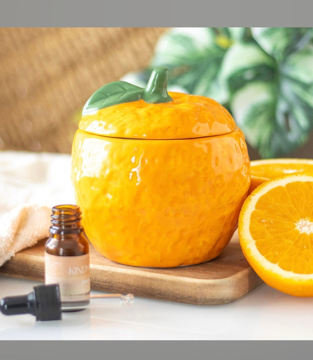 Brûleur à huiles essentielles et fondants parfumés "Douce orange"