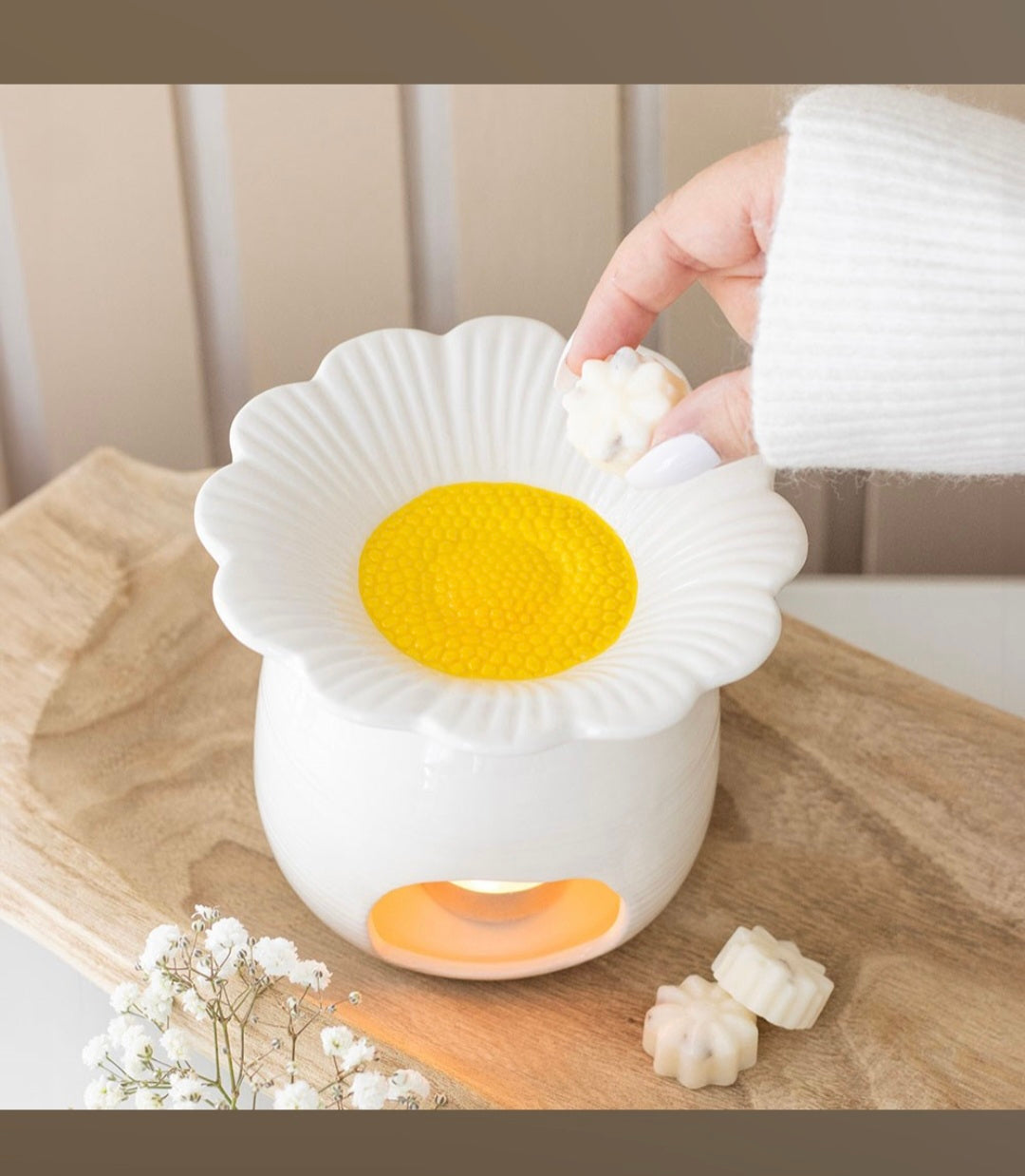 Brûleur à huiles essentielles et fondants parfumés "Flower power"