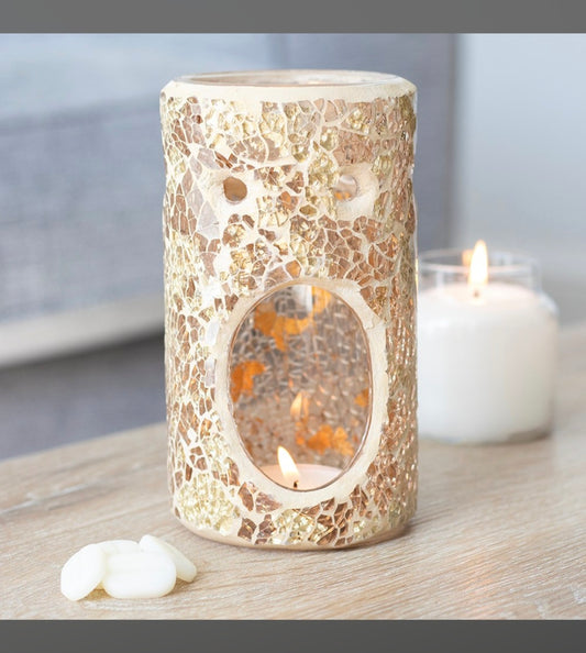 Brûleur à huiles essentielles et fondants parfumés "Gold crackle"