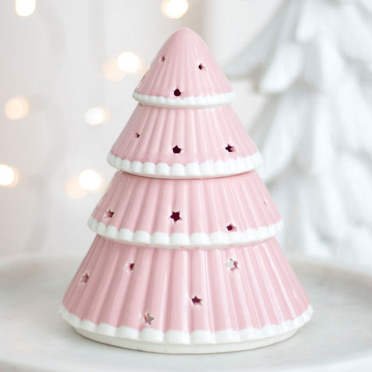 Brûleur à huile et fondants parfumés "Pink Tree- Arbre Noël"