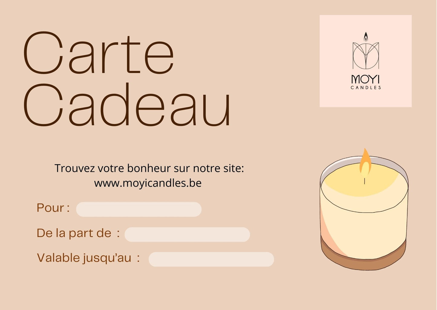 Carte cadeau Moyicandles