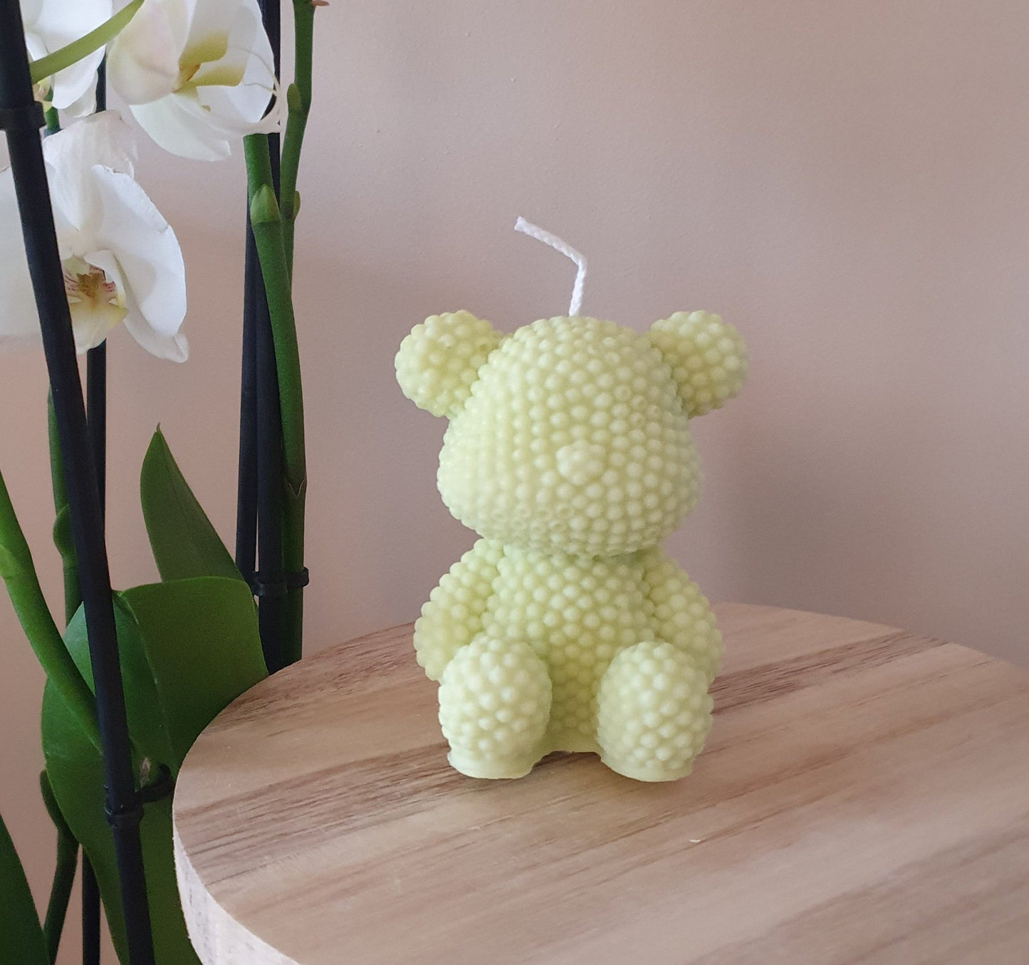 Ourson à pois - Bougie décorative personnalisable à la cire végétale - Moyicandles