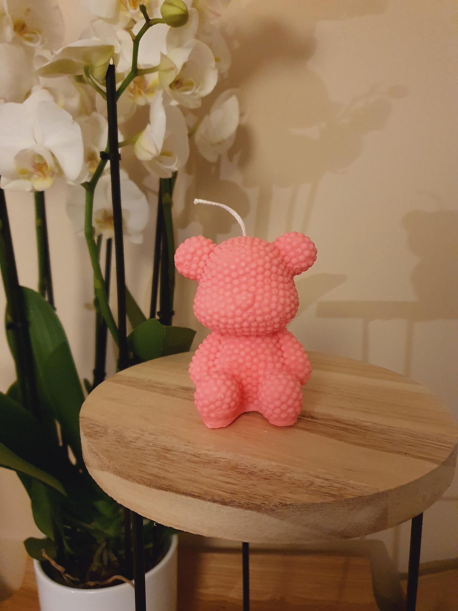 Ourson à pois - Bougie décorative personnalisable à la cire végétale - Moyicandles